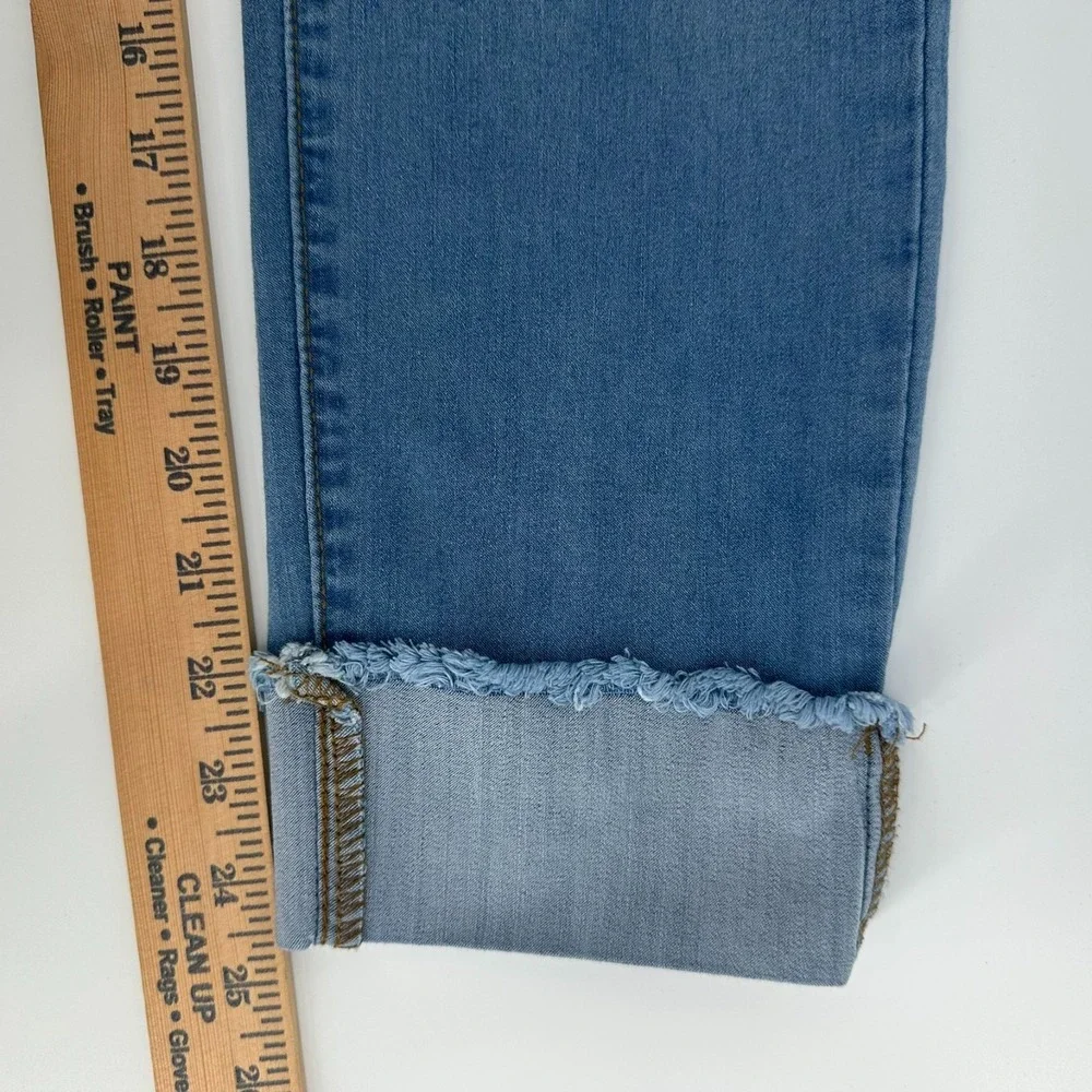 Haute Mama Maternity Jeans Womens XL Blue Denim Ankle Cuff Stretch 5-Pocket
